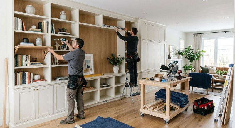 Built In Bookcase Installation in Winston Salem, NC